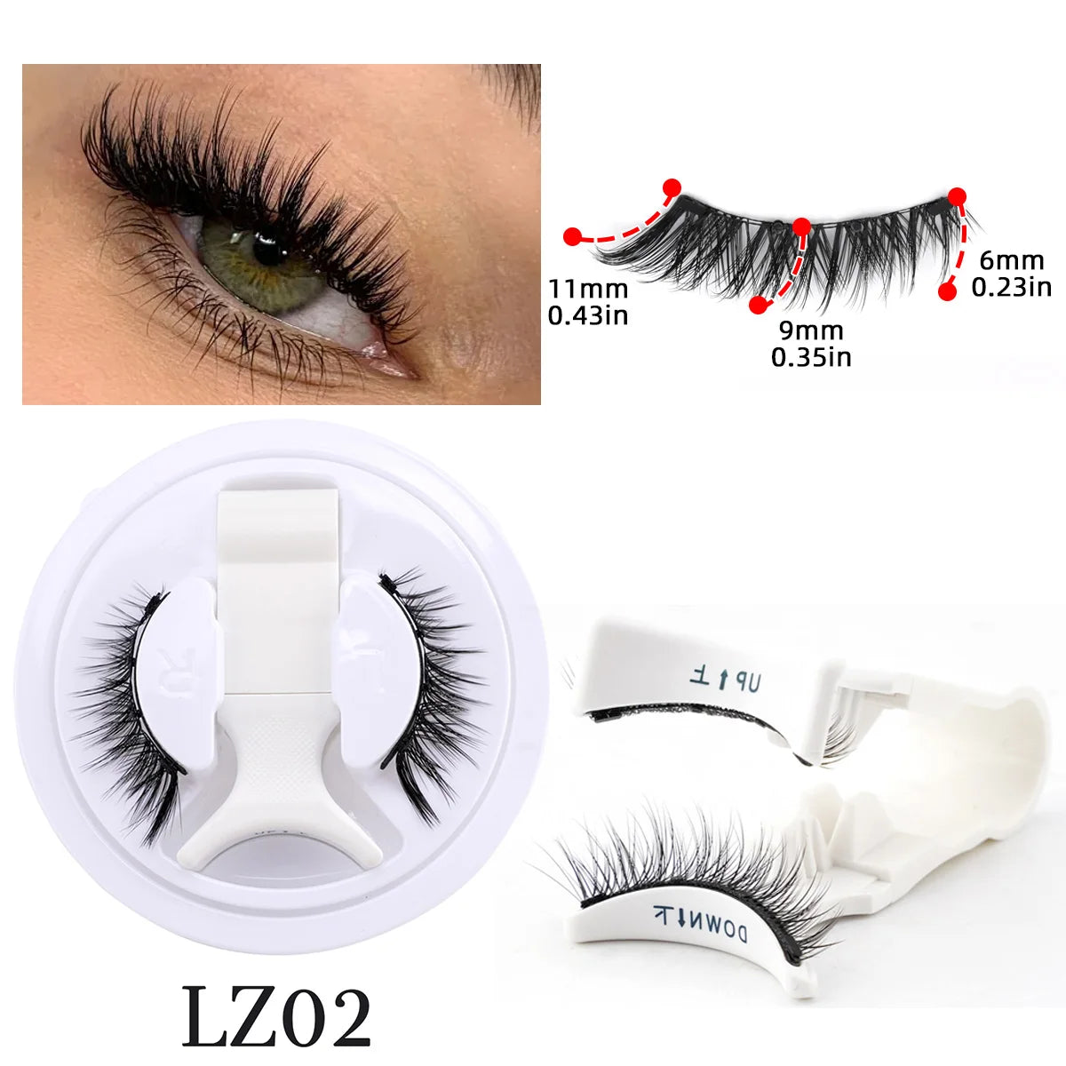 3D Natural Look Magnetic Eyelashes Set with Tweezer Makeup Tools Handmade Magnetic False Eyelash No Glue Needed Faux Mink Lashes