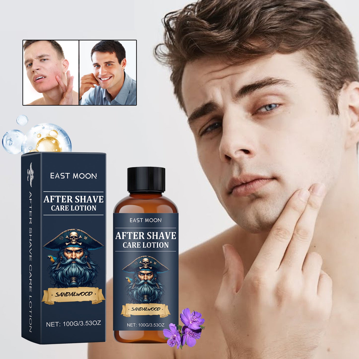 East Moon Aftershave Neck Cream Refreshing Men's Face