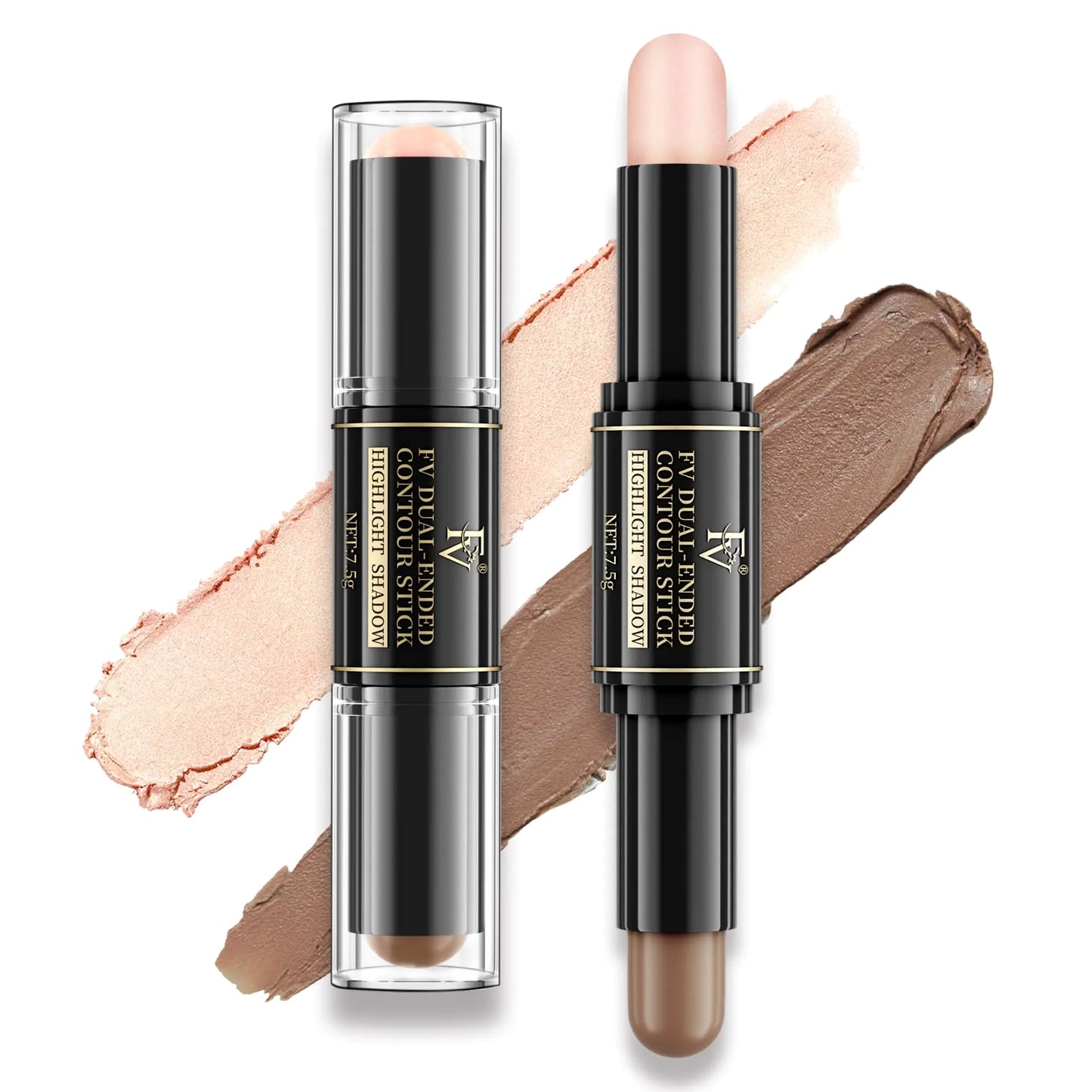 FV Contour Stick Double-ended Contour and Highlighter Stick Smooth & Blendable Cream Contour Stick with Natural Finish Highly Pigmented & Long Lasting Vegan & Cruelty-free 04