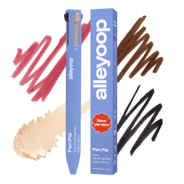 Alleyoop Pen Pal Touch-Up 4-in-1 Makeup Pen Make A Mauve (Light - Medium) - Travel Make Up Set with Eyeliner Brow Pencil Highlighter & Lip Liner - High-Pigment Formula Easy & Smooth Application