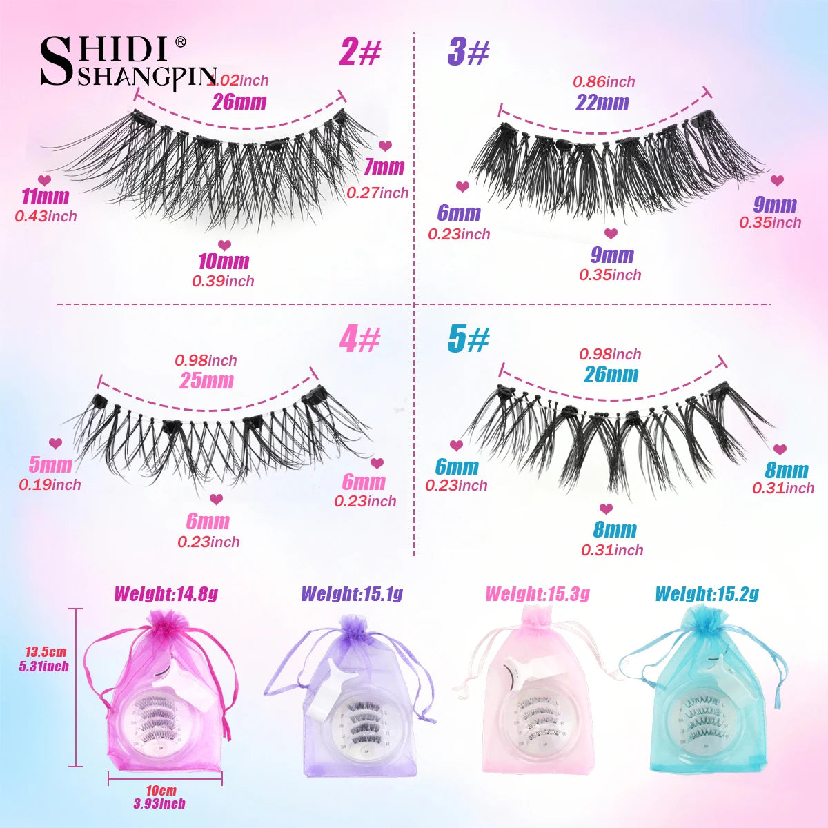 3D Natural Look Magnetic Eyelashes Set with Tweezer Makeup Tools Handmade Magnetic False Eyelash No Glue Needed Faux Mink Lashes