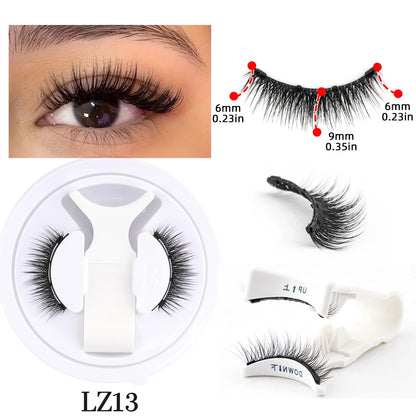 3D Natural Look Magnetic Eyelashes Set with Tweezer Makeup Tools Handmade Magnetic False Eyelash No Glue Needed Faux Mink Lashes