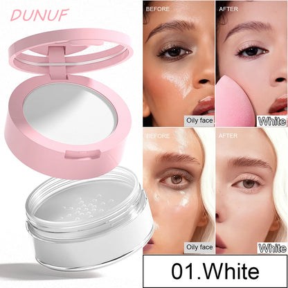 Oil Control Loose Powder Invisible Pores Matte Finish 2In1 Pressed Setting Powder Waterproof Smooth Face Under Eye Long Lasting
