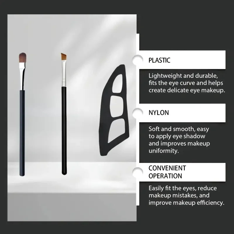 3-Piece Eye Makeup Kit - Eyeshadow Brushes & Molds, Quick Templates for Beginners, Easy Professional Look Anytime