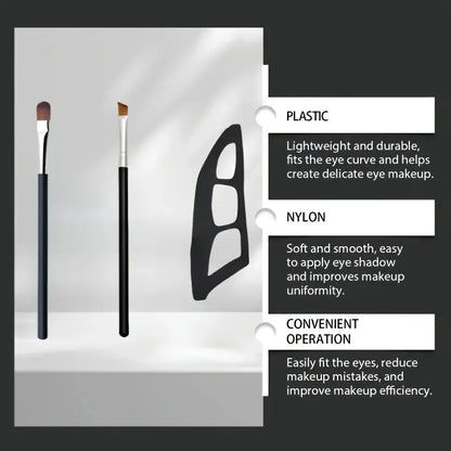 3-Piece Eye Makeup Kit - Eyeshadow Brushes & Molds, Quick Templates for Beginners, Easy Professional Look Anytime