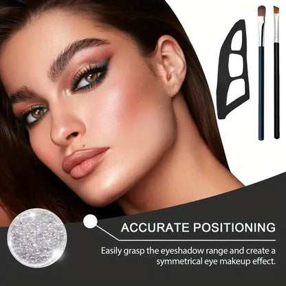 3-Piece Eye Makeup Kit - Eyeshadow Brushes & Molds, Quick Templates for Beginners, Easy Professional Look Anytime