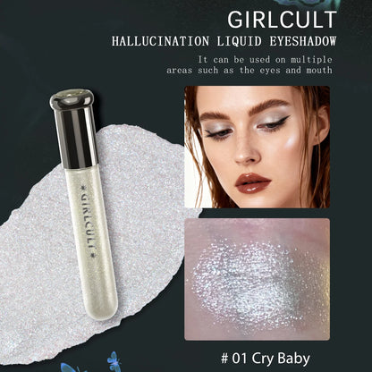 Girlcult Hallucination Liquid Eyeshadow,Fine Glitter Particles,Metallic Shine,Iridescent Shift,Eye Highlighting,Creative Makeup