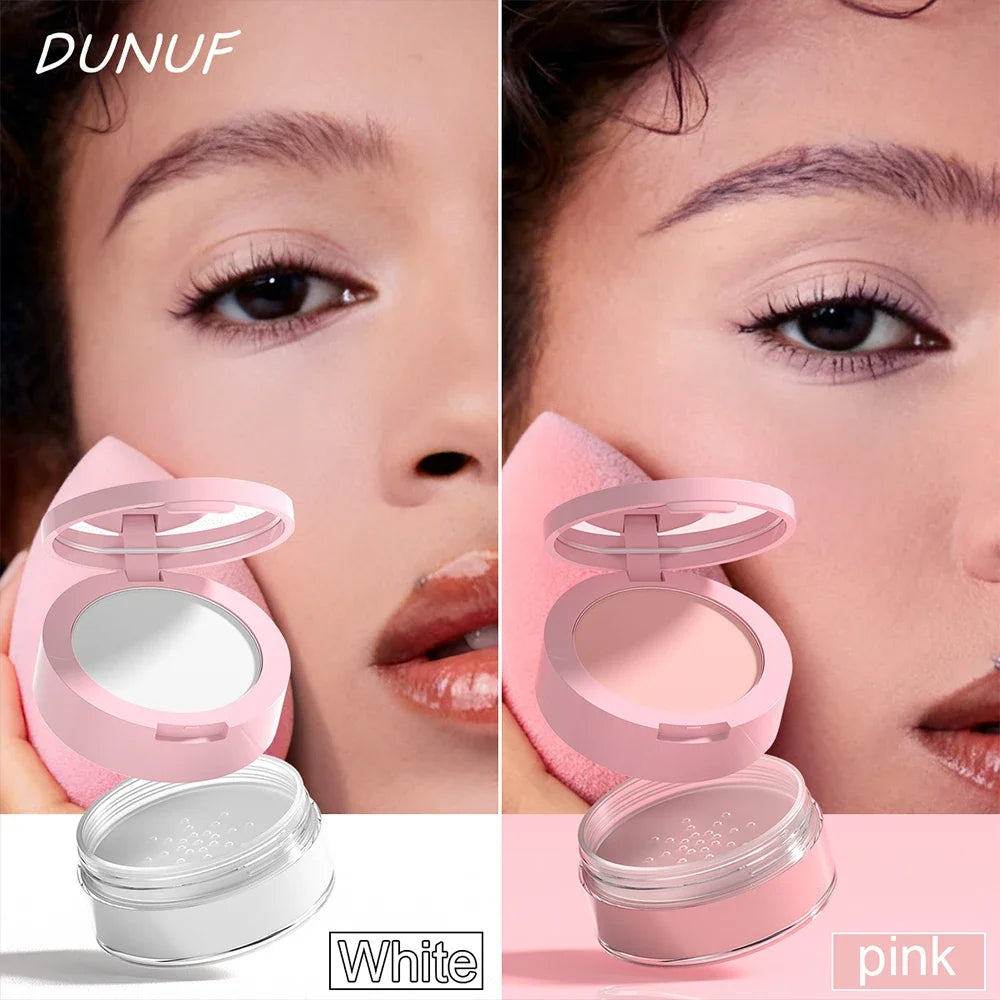 Oil Control Loose Powder Invisible Pores Matte Finish 2In1 Pressed Setting Powder Waterproof Smooth Face Under Eye Long Lasting