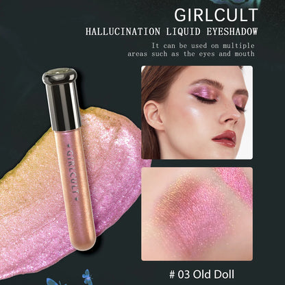 Girlcult Hallucination Liquid Eyeshadow,Fine Glitter Particles,Metallic Shine,Iridescent Shift,Eye Highlighting,Creative Makeup