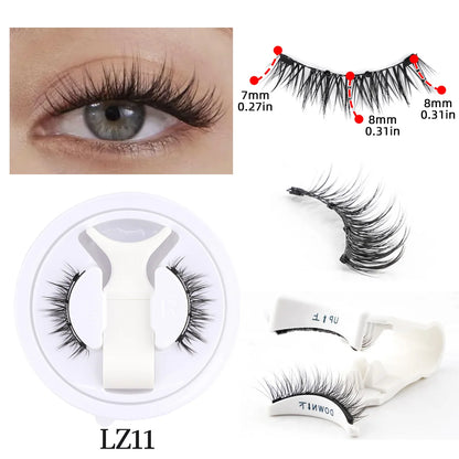 3D Natural Look Magnetic Eyelashes Set with Tweezer Makeup Tools Handmade Magnetic False Eyelash No Glue Needed Faux Mink Lashes