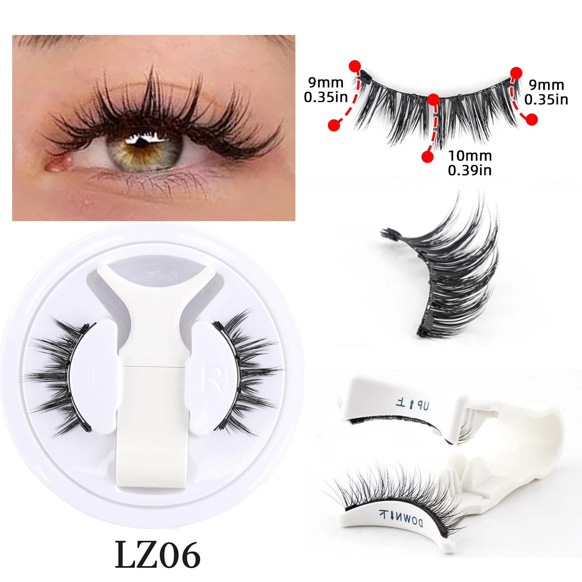 3D Natural Look Magnetic Eyelashes Set with Tweezer Makeup Tools Handmade Magnetic False Eyelash No Glue Needed Faux Mink Lashes
