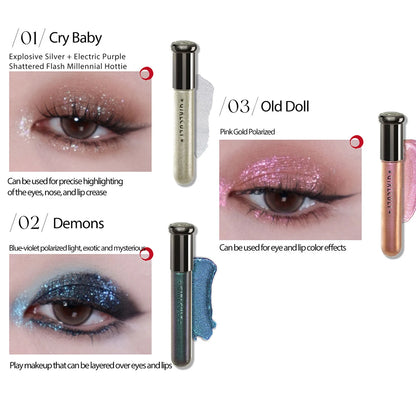 Girlcult Hallucination Liquid Eyeshadow,Fine Glitter Particles,Metallic Shine,Iridescent Shift,Eye Highlighting,Creative Makeup