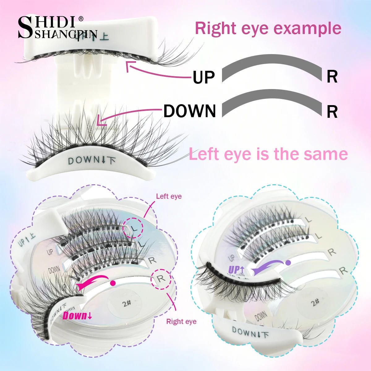 3D Natural Look Magnetic Eyelashes Set with Tweezer Makeup Tools Handmade Magnetic False Eyelash No Glue Needed Faux Mink Lashes