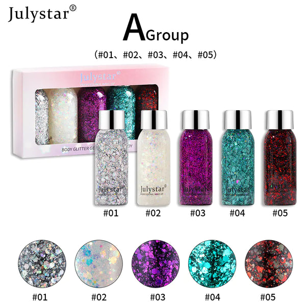 "Wholesale Colorful Blue Glitter Liquid Eyeshadow Set"