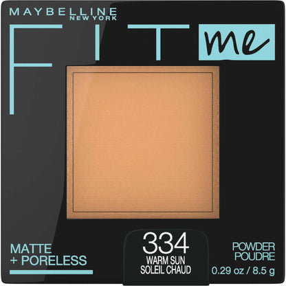 Maybelline Fit Me Matte + Poreless Pressed Face Powder Makeup & Setting Powder Warm Sun 1 Count
